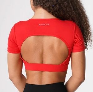 NVGTN Open Back Tee Red Size Large NWT